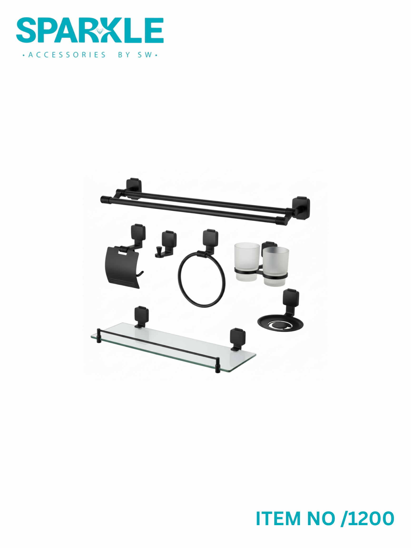 "SPARKLE" Complete Bathroom Accessories Set item No-1200