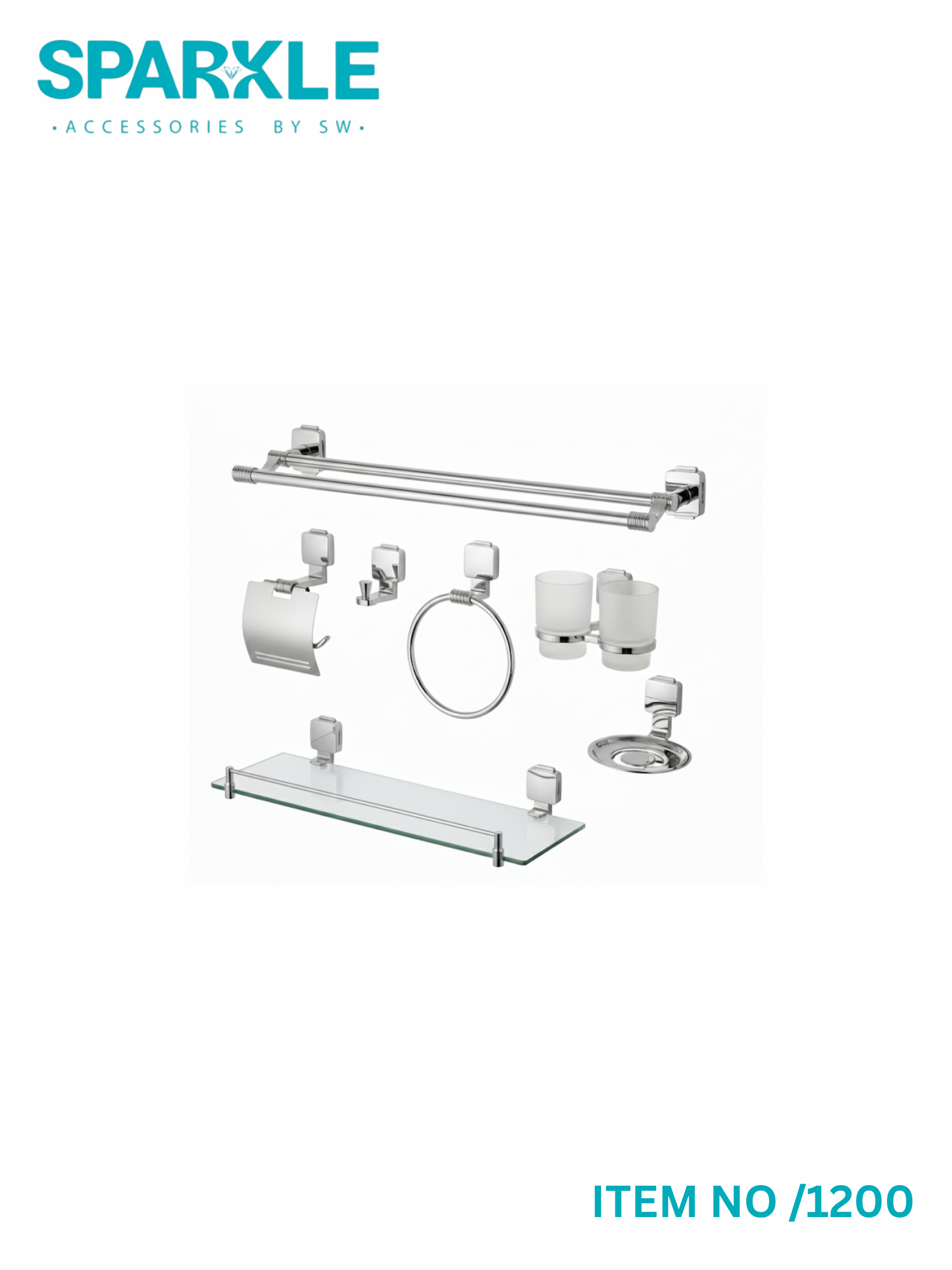 "SPARKLE" Complete Bathroom Accessories Set item No-1200