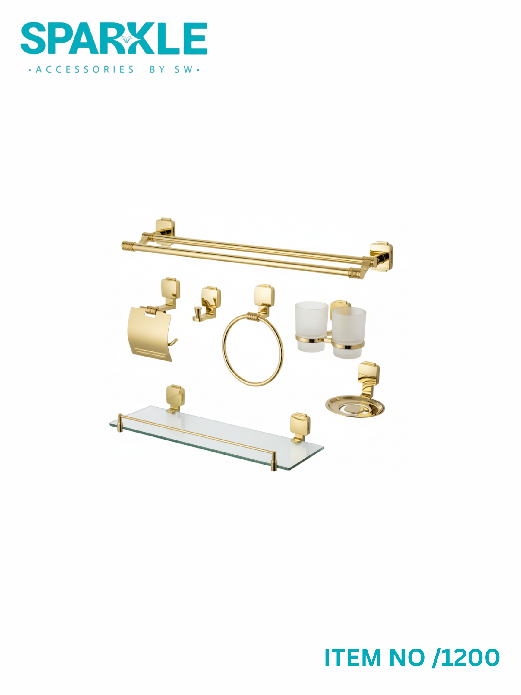 "SPARKLE" Complete Bathroom Accessories Set item No-1200