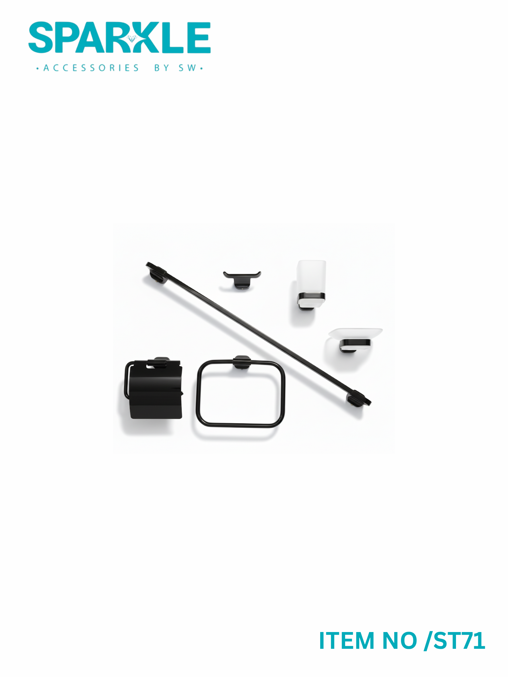 "SPARKLE" Complete Bathroom Accessories Set item No-ST71