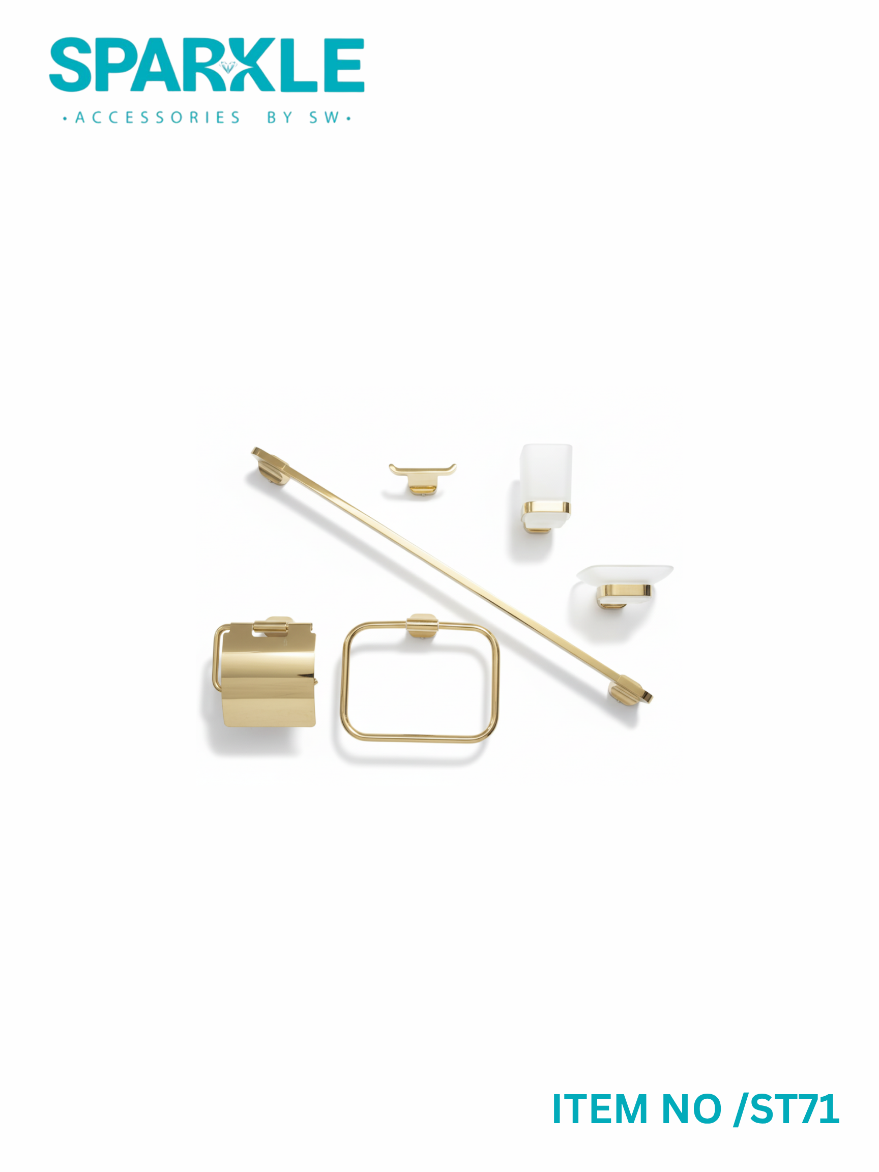 "SPARKLE" Complete Bathroom Accessories Set item No-ST71