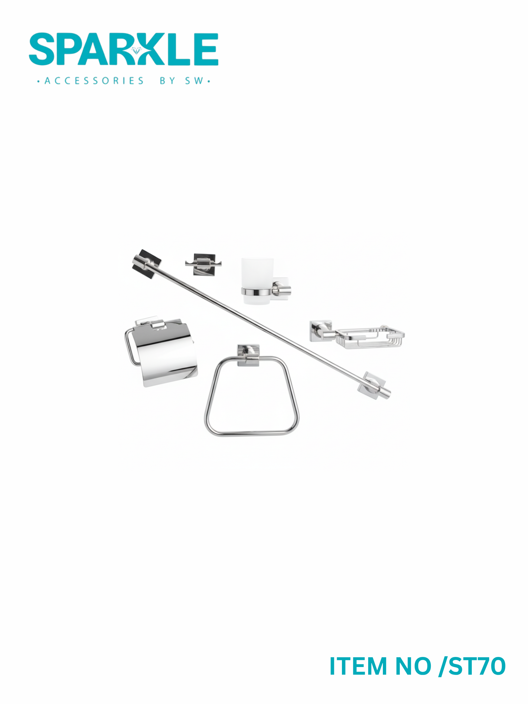 "SPARKLE" Complete Bathroom Accessories Set item No-ST70