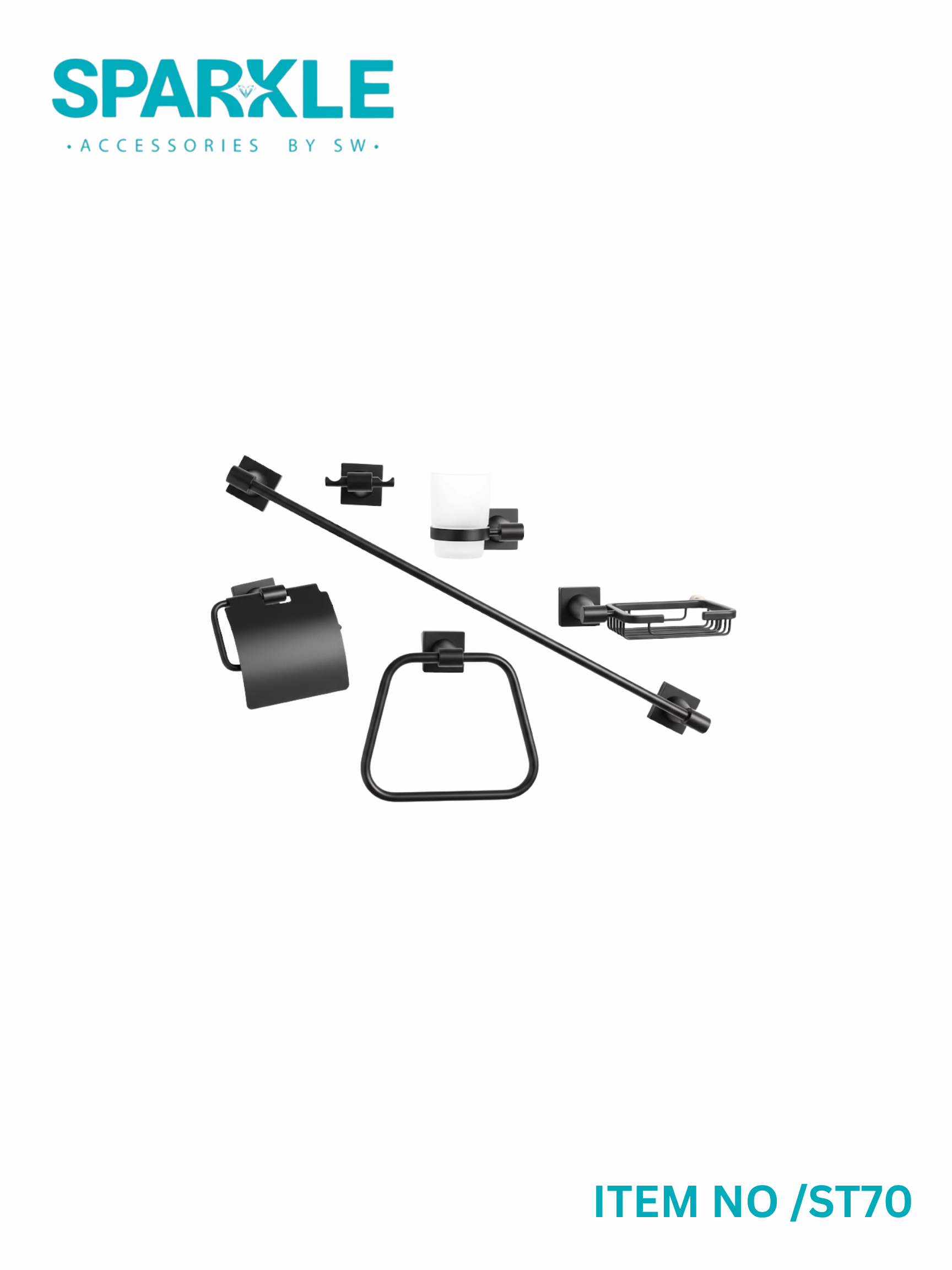 "SPARKLE" Complete Bathroom Accessories Set item No-ST70