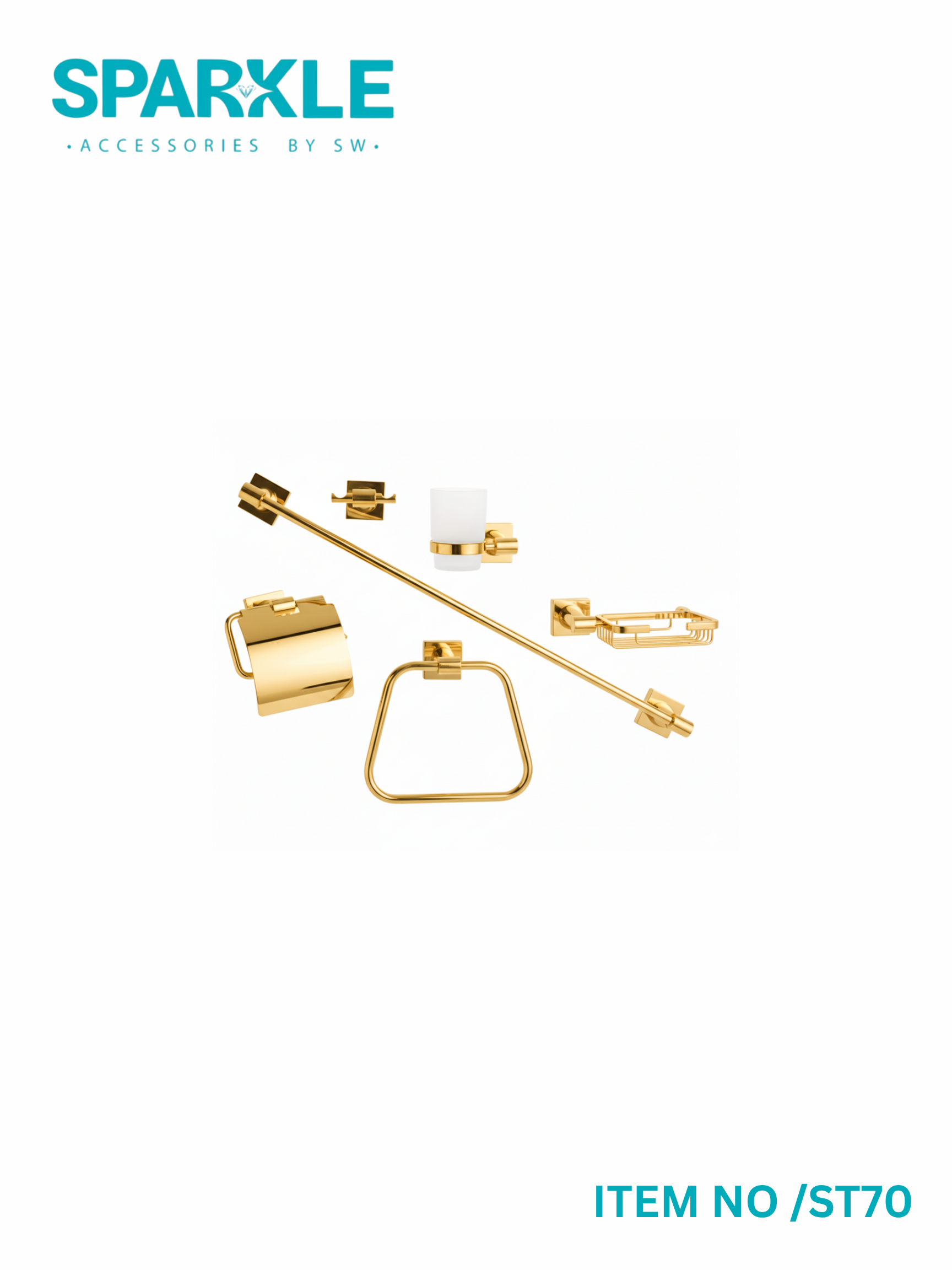 "SPARKLE" Complete Bathroom Accessories Set item No-ST70