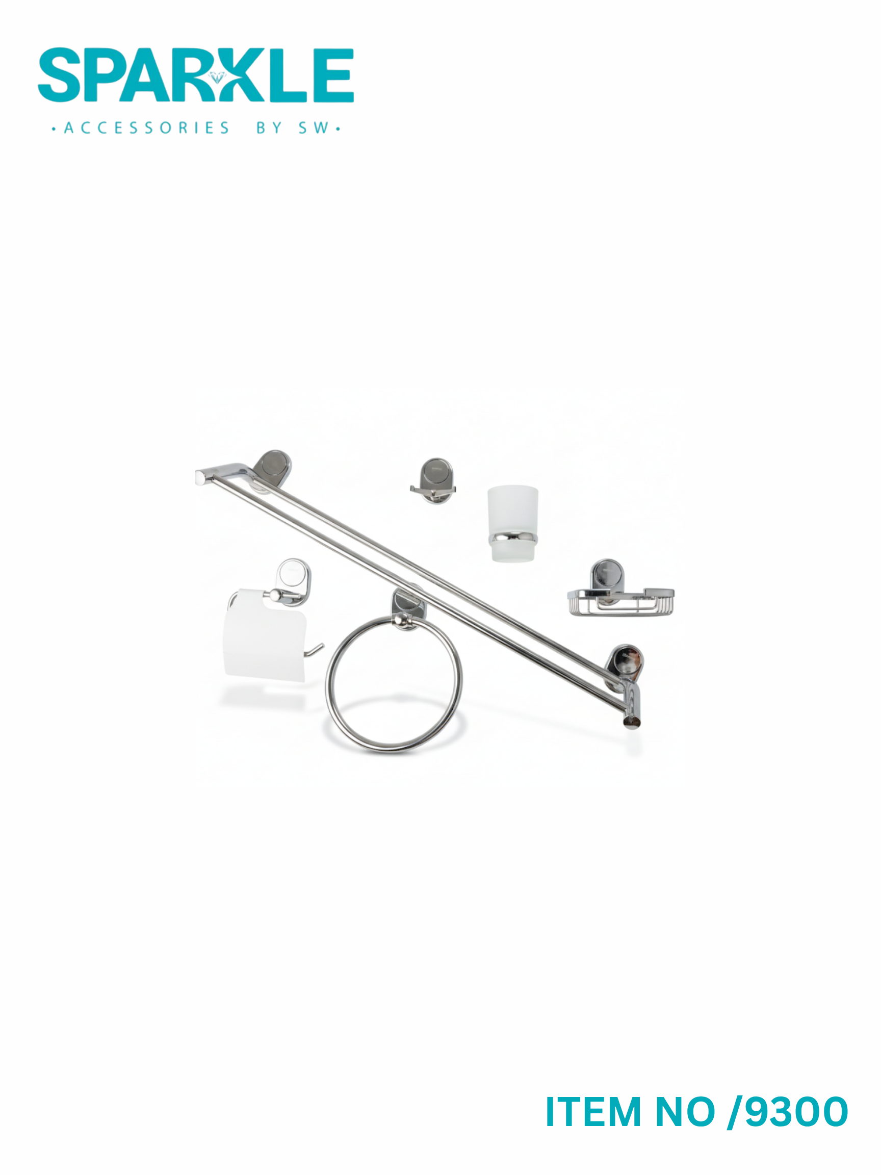 "SPARKLE" Complete Bathroom Accessories Set item No-9300