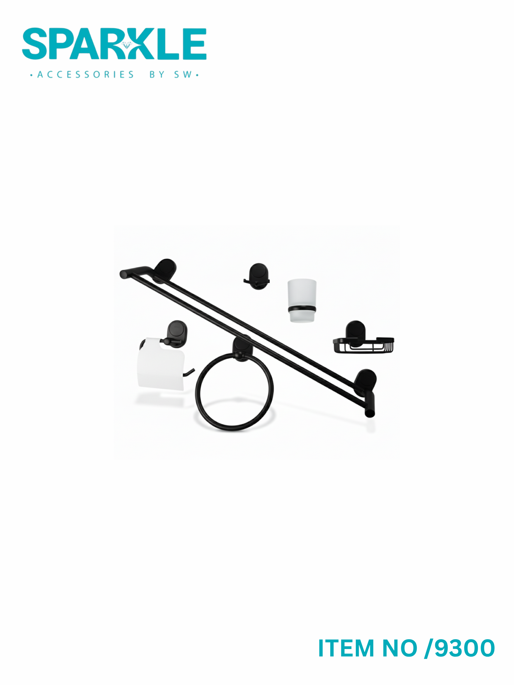 "SPARKLE" Complete Bathroom Accessories Set item No-9300