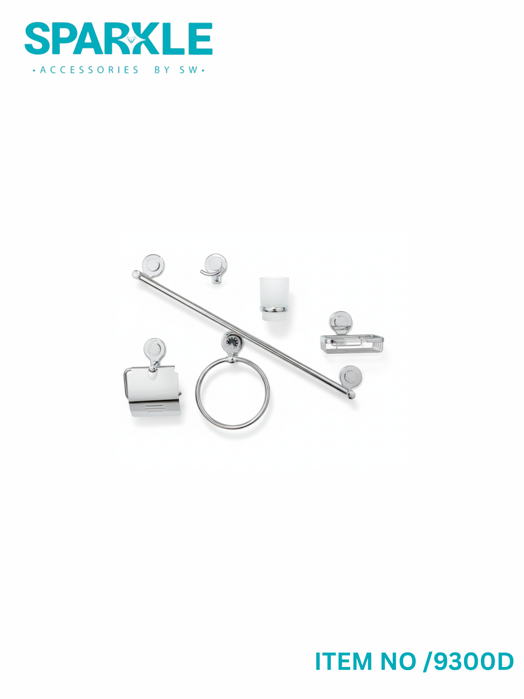 "SPARKLE" Complete Bathroom Accessories Set item No-9300D