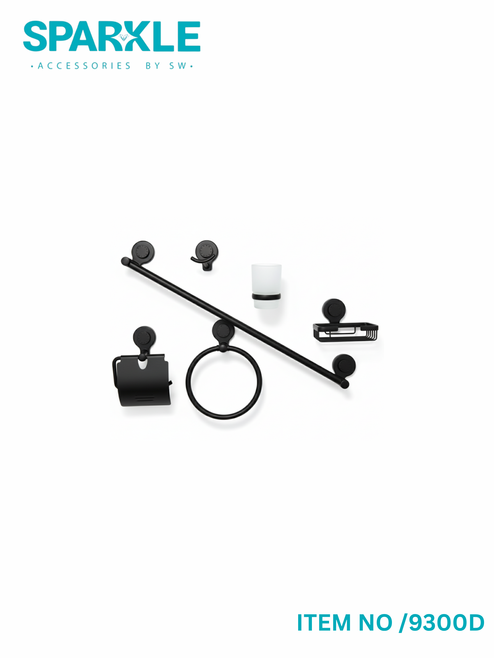 "SPARKLE" Complete Bathroom Accessories Set item No-9300D