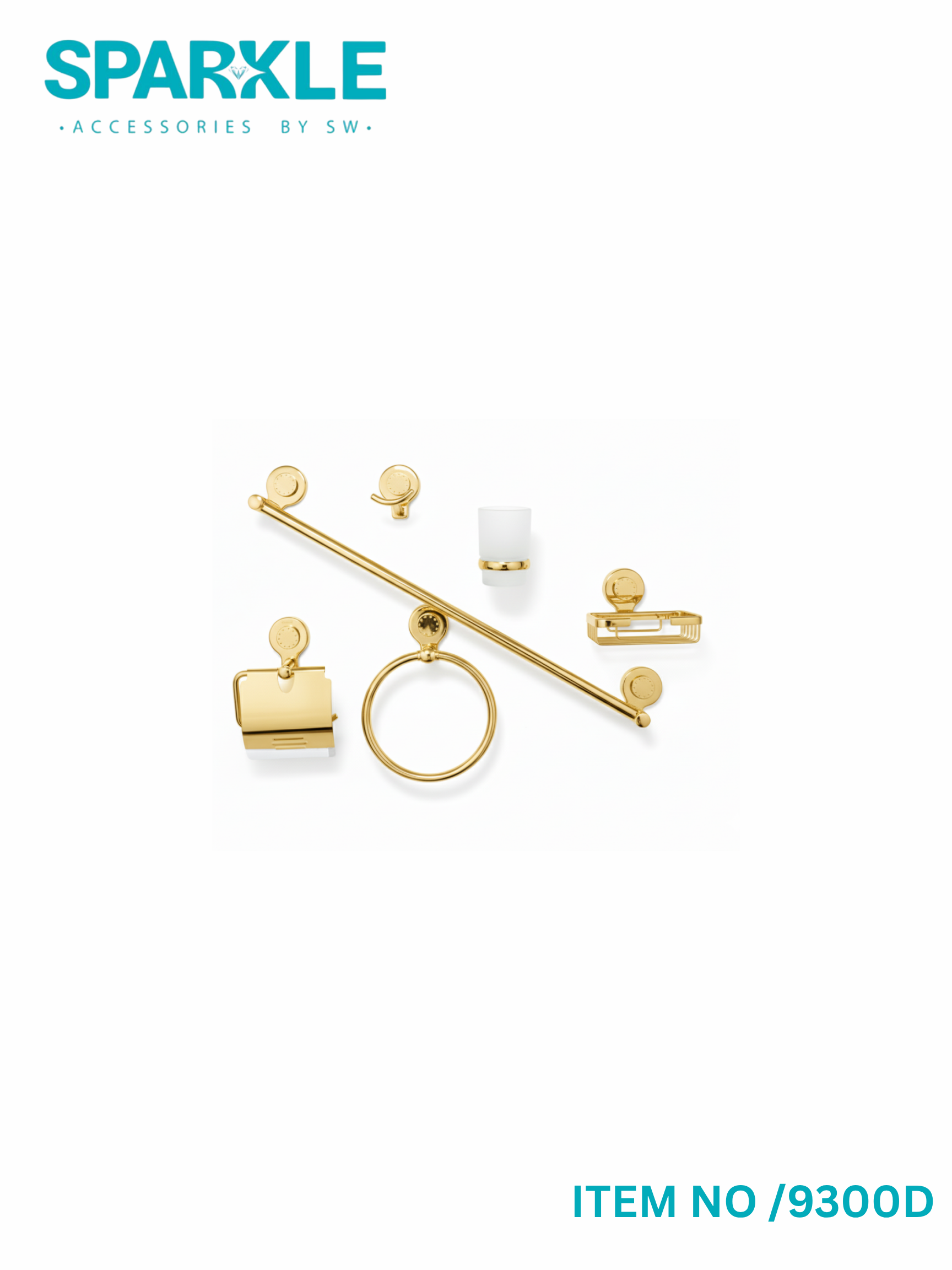 "SPARKLE" Complete Bathroom Accessories Set item No-9300D