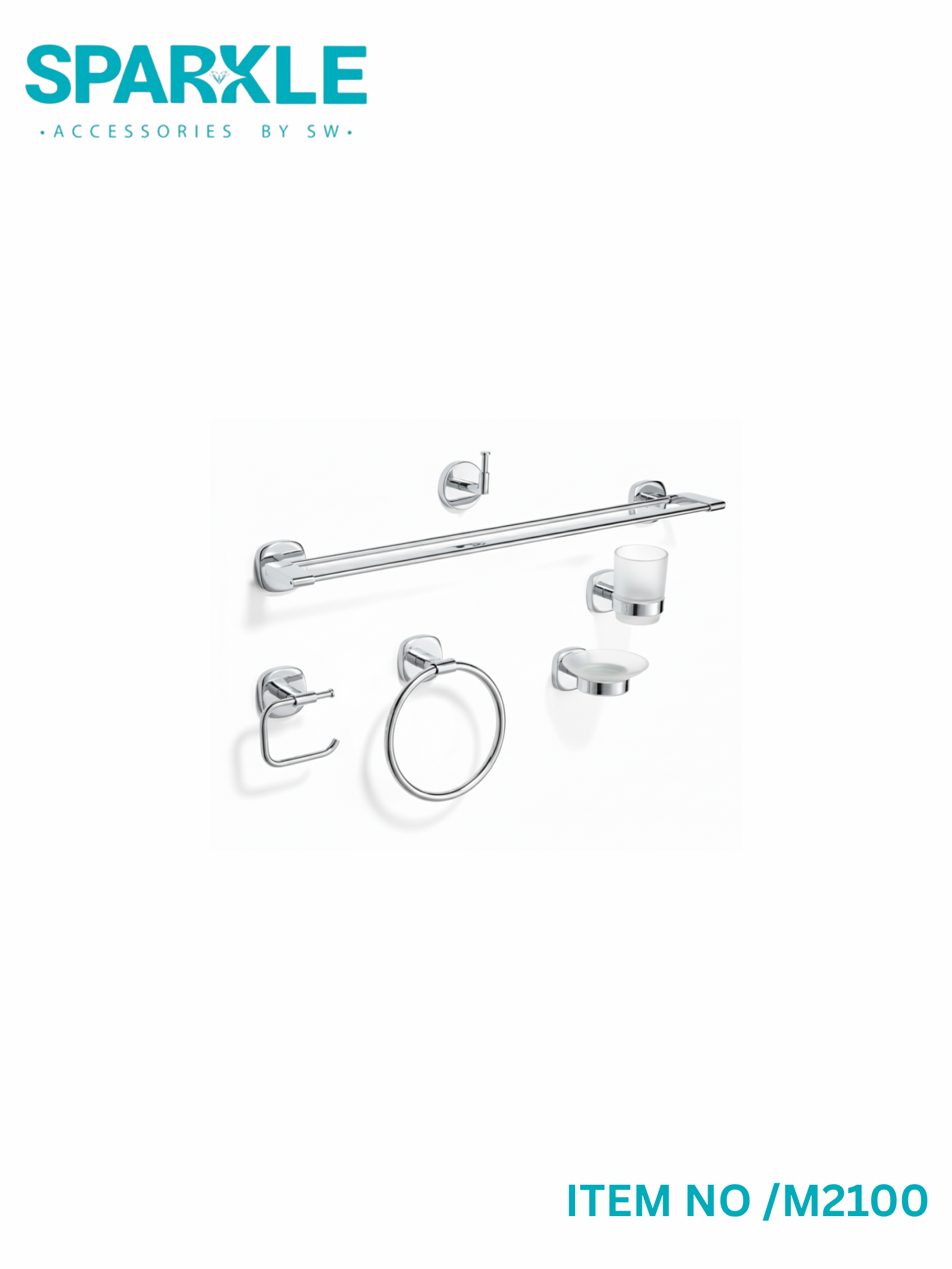 "SPARKLE" Complete Bathroom Accessories Set item No-M2100