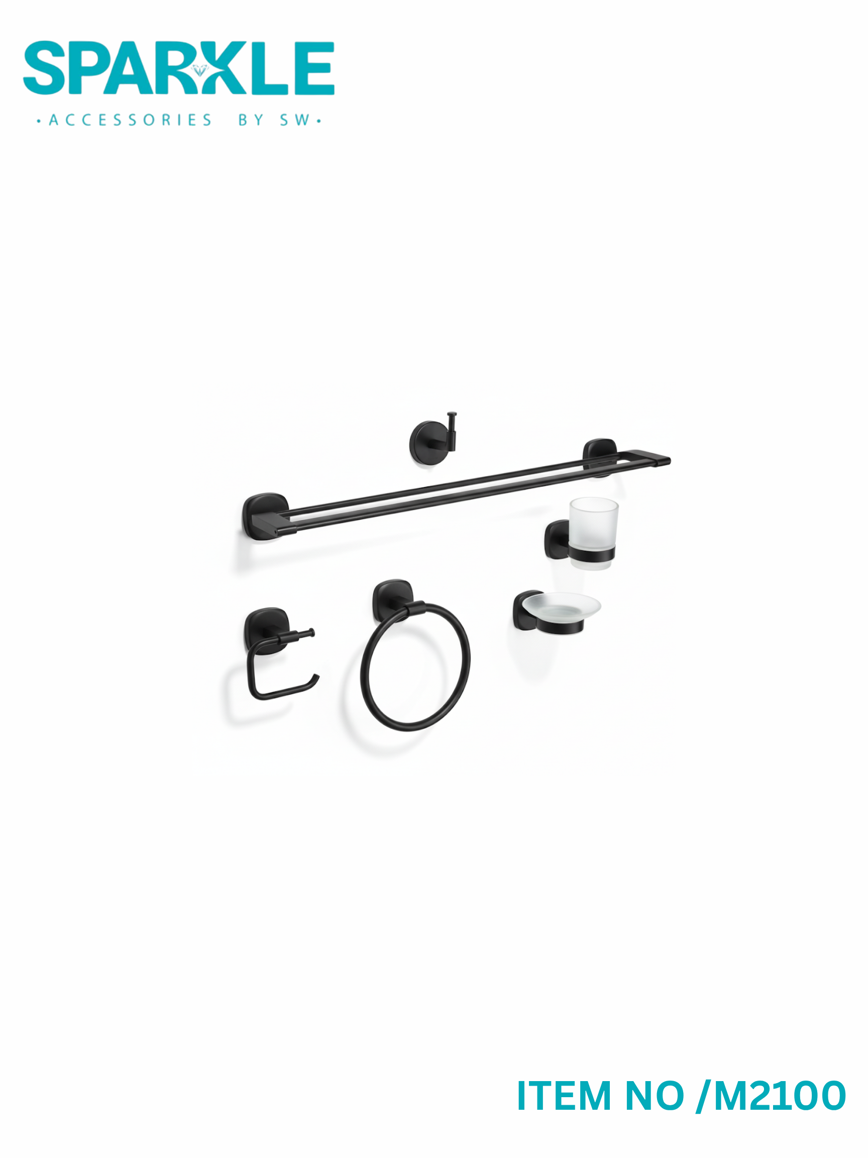 "SPARKLE" Complete Bathroom Accessories Set item No-M2100