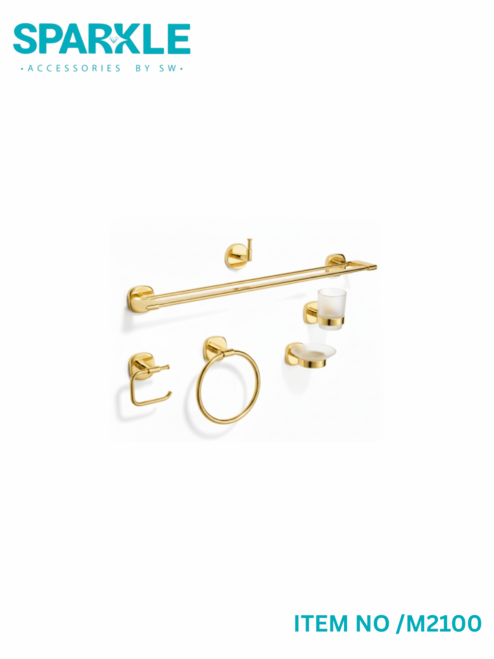 "SPARKLE" Complete Bathroom Accessories Set item No-M2100