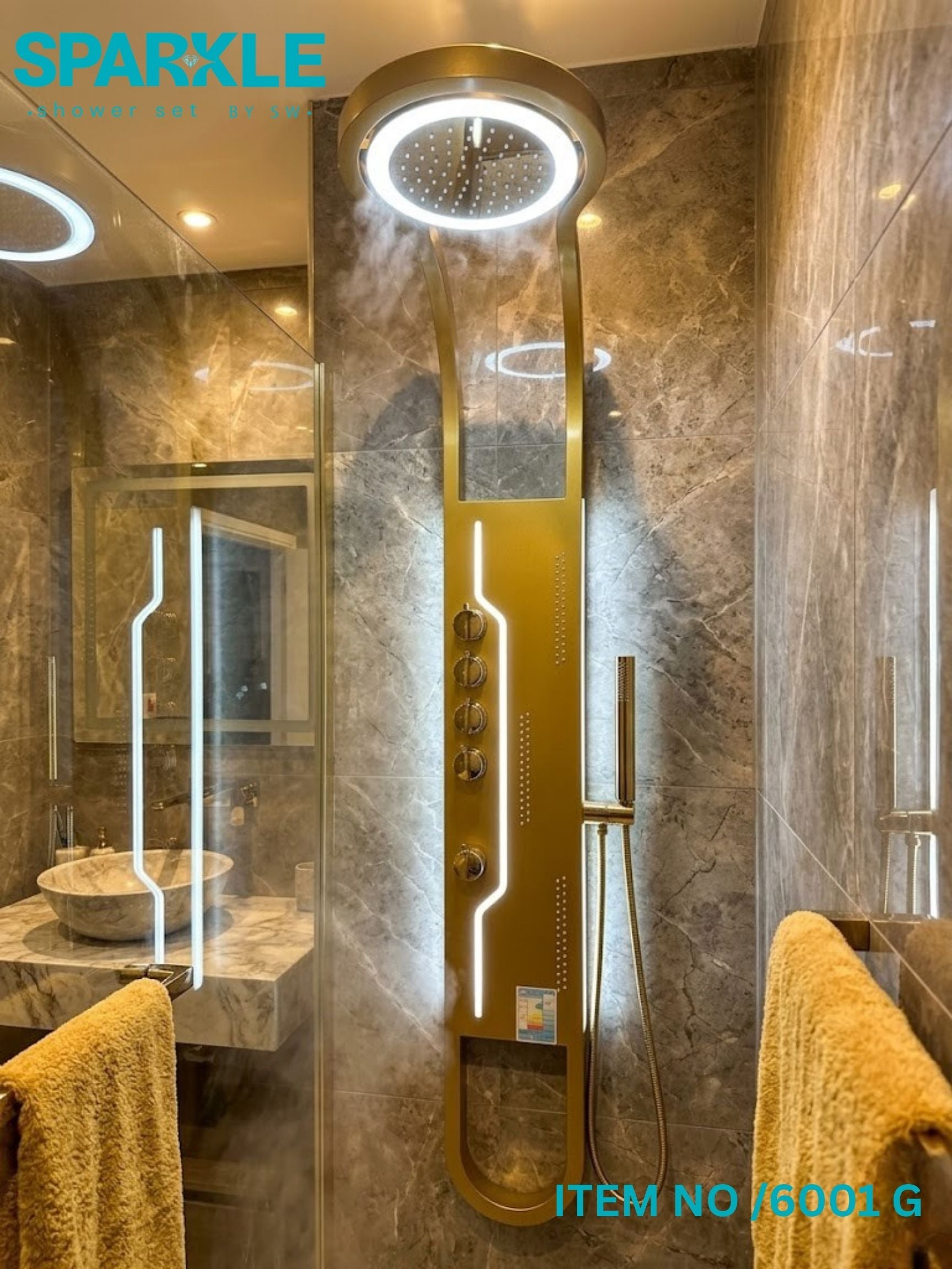 Black Shower Panel Sparkle Item No: 6001