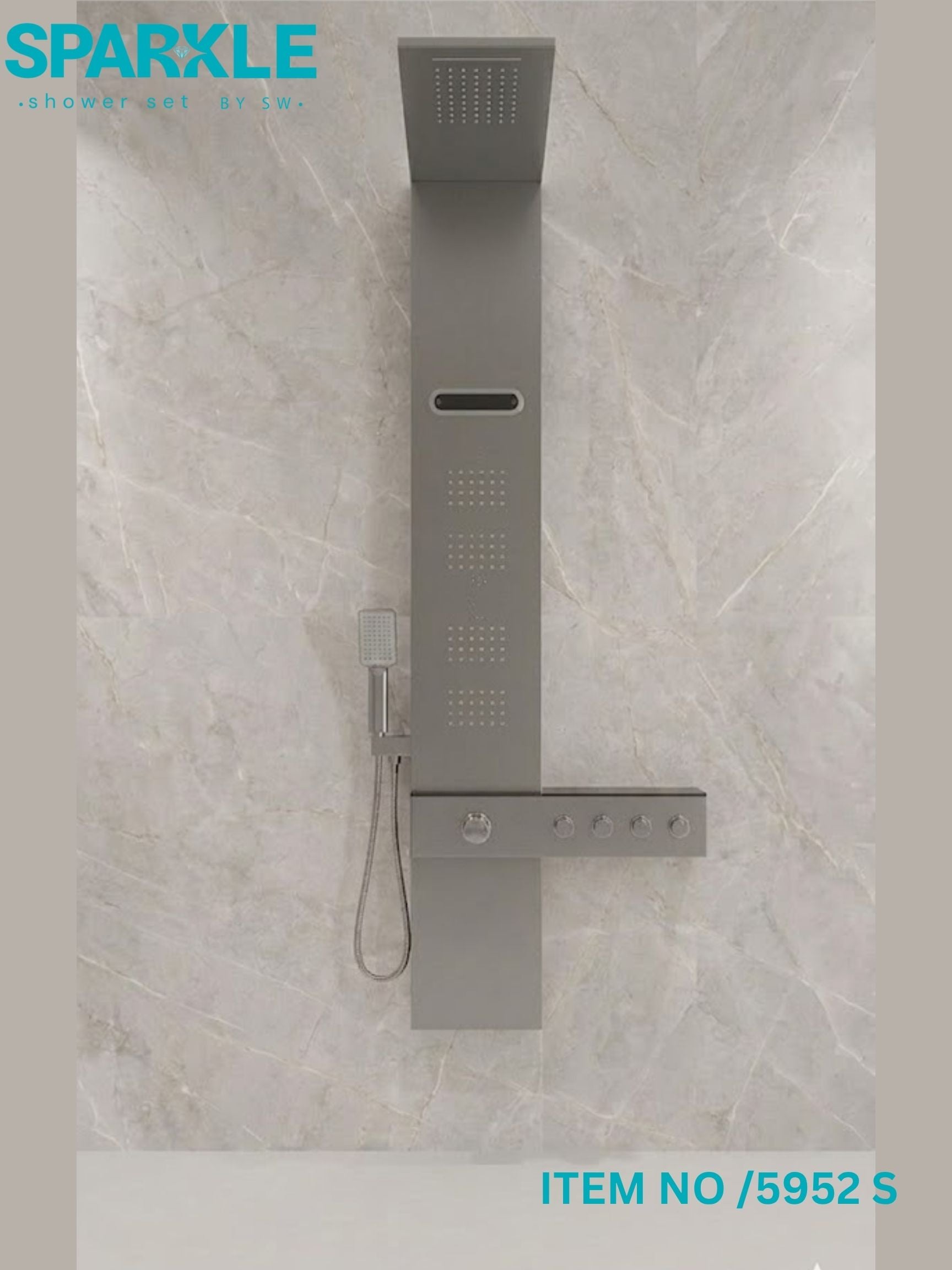 Black Shower Panel Sparkle Item No: 5952