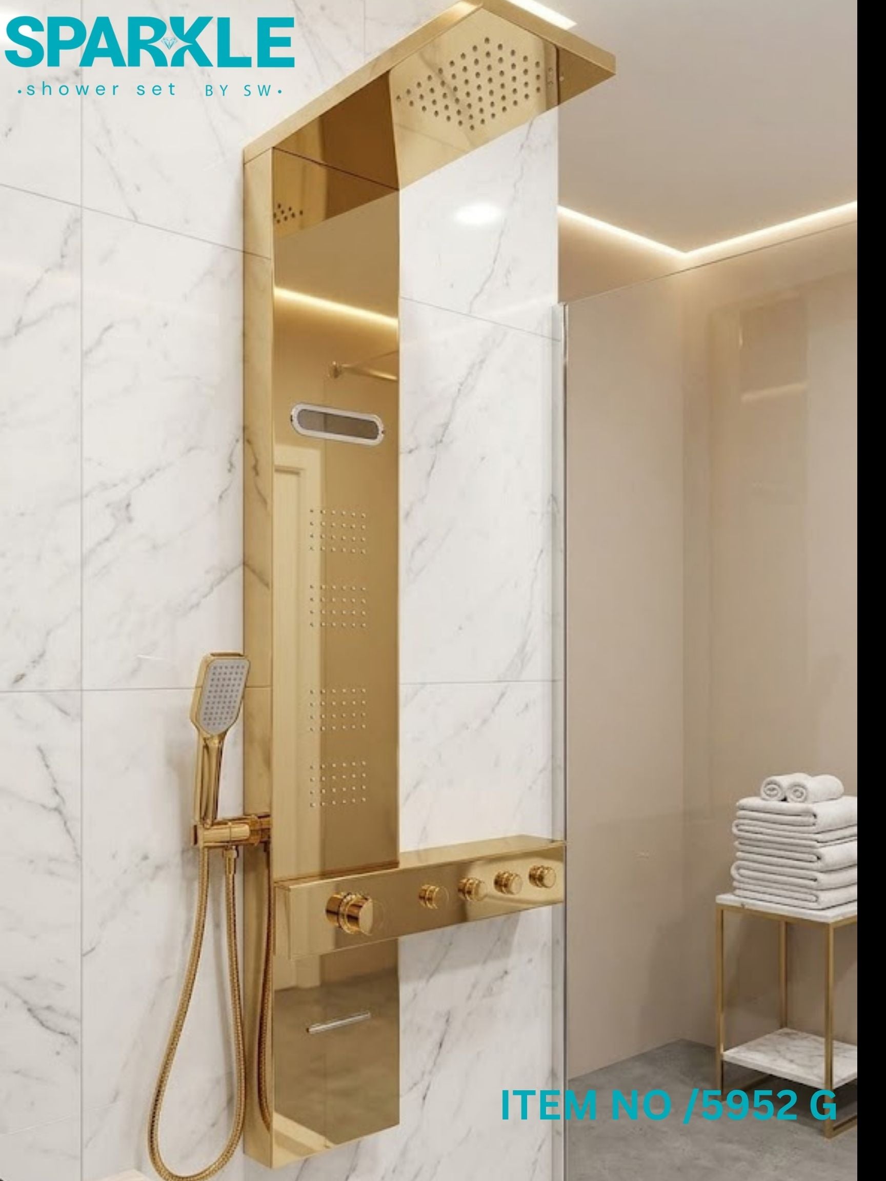 Black Shower Panel Sparkle Item No: 5952